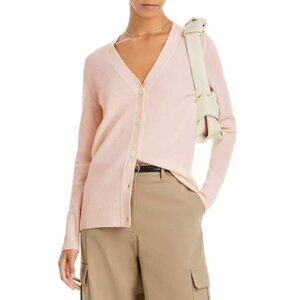 New Bloomingdales 100% Cashmere Grandfather Cardigan Petal Pink XS $188